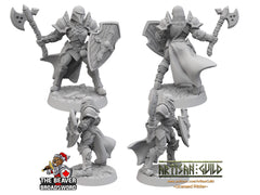 Helmed Female Human Fighter dnd Mini - Artisan Guild | Barbarian | Knight | Cleric | Paladin, Pathfinder, TTRPG, Wargaming, Warrior-2