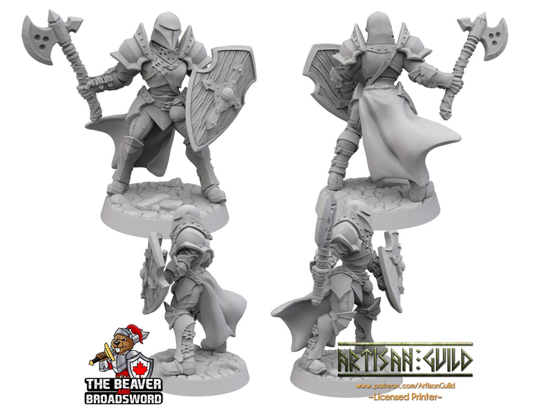Helmed Female Human Fighter dnd Mini - Artisan Guild | Barbarian | Knight | Cleric | Paladin, Pathfinder, TTRPG, Wargaming, Warrior-2