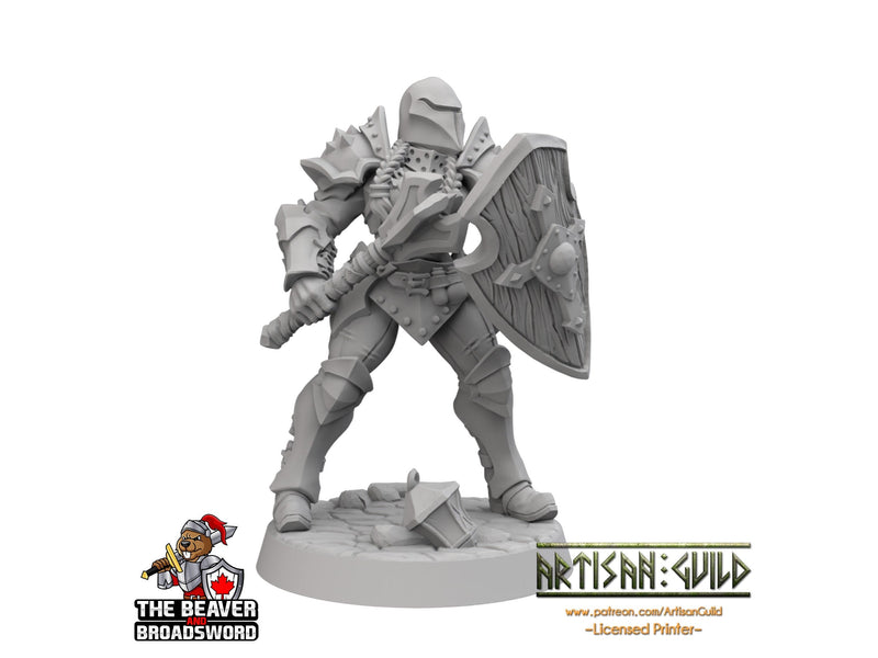 Heavy Armored Female Human Fighter dnd Mini - Artisan Guild | Barbarian | Knight | Cleric | Paladin, Pathfinder, TTRPG, Wargaming, Warrior-1