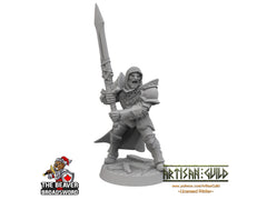 Male Human Fighter dnd Mini with Greatsword - Artisan Guild | Barbarian | Knight | Cleric | Paladin, Pathfinder, TTRPG, Wargaming, Warrior-1