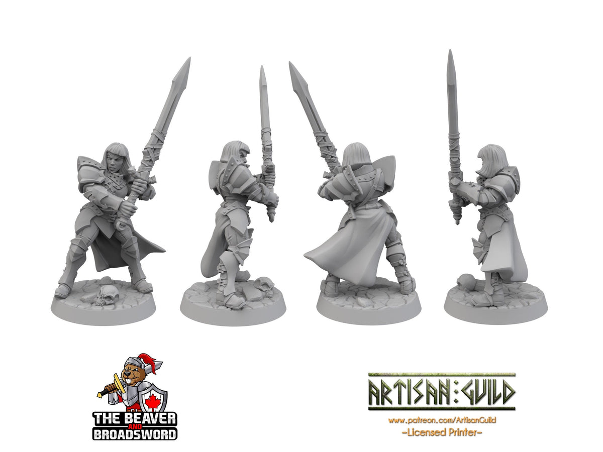 Female Human Fighter dnd Mini with Greatsword dnd mini - Artisan Guild | Barbarian | Knight | Cleric | Paladin, Pathfinder, TTRPG, Wargaming-2