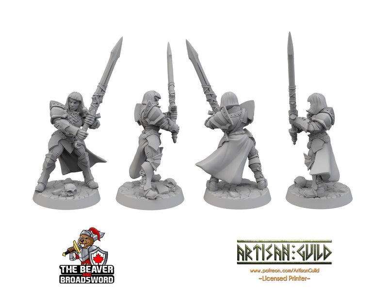 Female Human Fighter dnd Mini with Greatsword dnd mini - Artisan Guild | Barbarian | Knight | Cleric | Paladin, Pathfinder, TTRPG, Wargaming-2