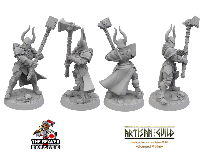 Armored Human Fighter dnd Mini with Maul dnd - Artisan Guild | Barbarian | Knight | Cleric, Paladin, Pathfinder, TTRPG, Wargaming, Warrior-2