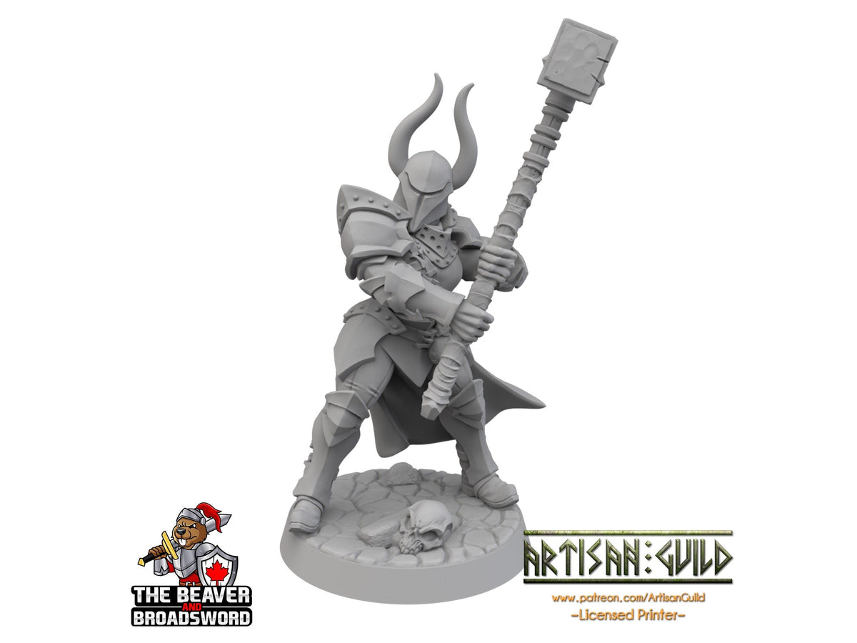 Armored Human Fighter dnd Mini with Maul dnd - Artisan Guild | Barbarian | Knight | Cleric, Paladin, Pathfinder, TTRPG, Wargaming, Warrior