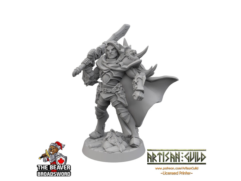 Ascended Human Male Fighter dnd mini - Artisan Guild | Aasimar | Angel | Knight | Cleric, Paladin, Pathfinder, TTRPG, Wargaming, Warrior,-3