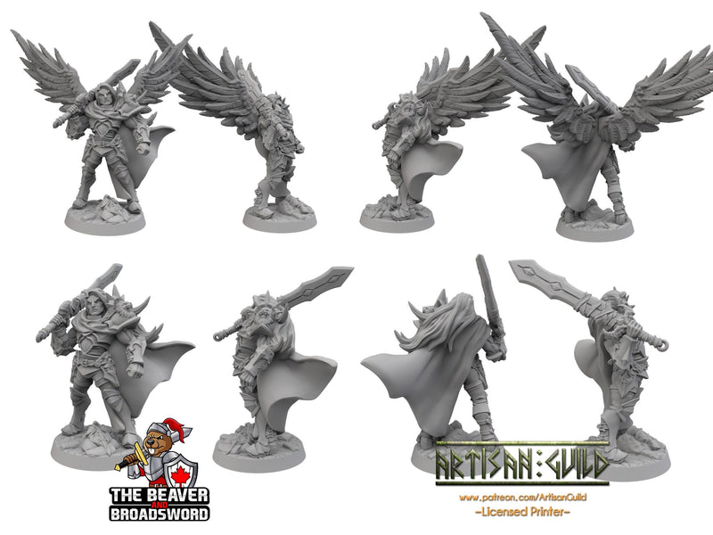 Ascended Human Male Fighter dnd mini - Artisan Guild | Aasimar | Angel | Knight | Cleric, Paladin, Pathfinder, TTRPG, Wargaming, Warrior,-2