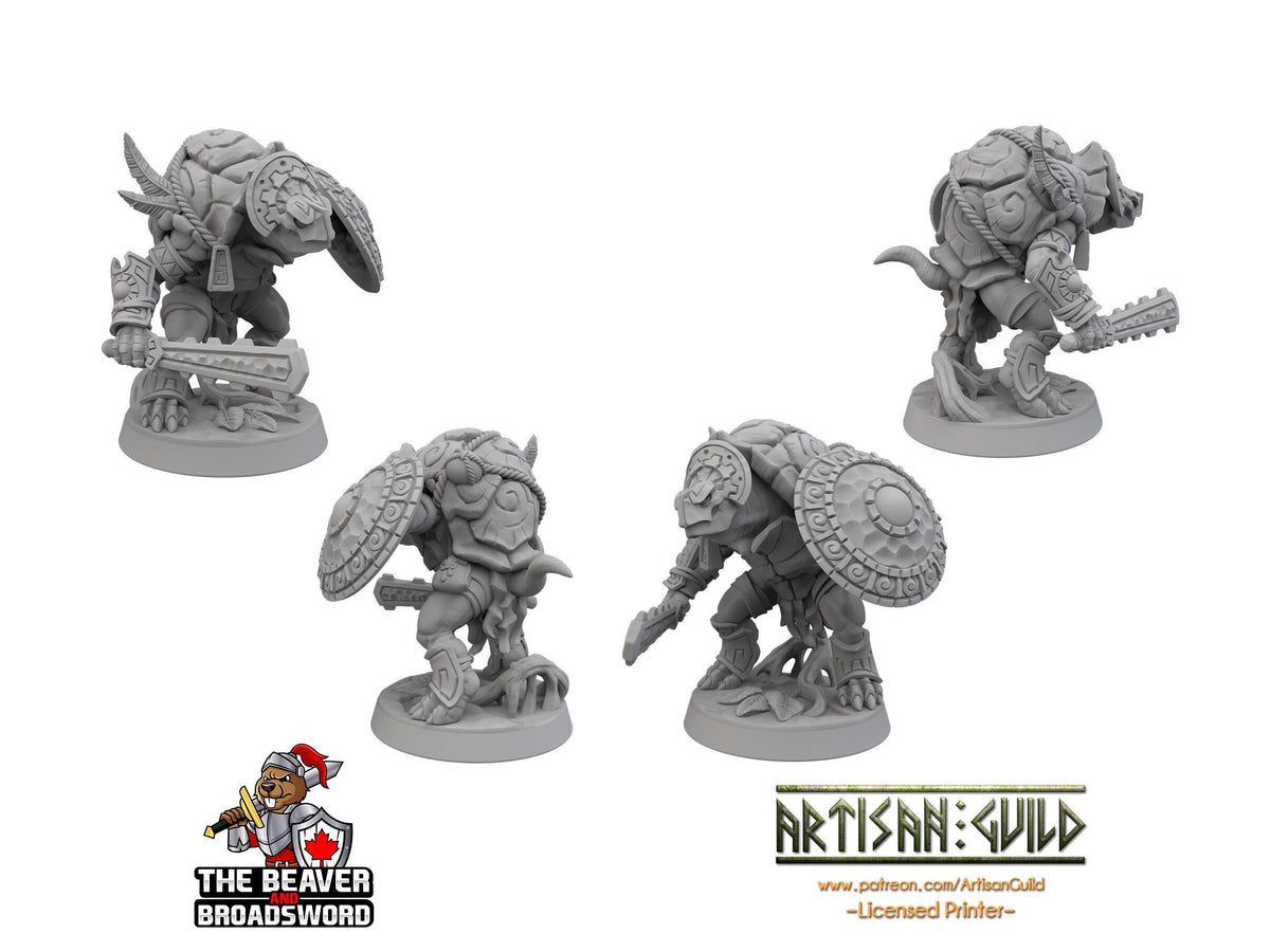 Turtlekin fighter mini - Artisan Guild | DnD | Turtle | Tortle | Wizard | Sorcerer | Underwater | Pathfinder | Tortanian | TTRPG, Wargaming-2