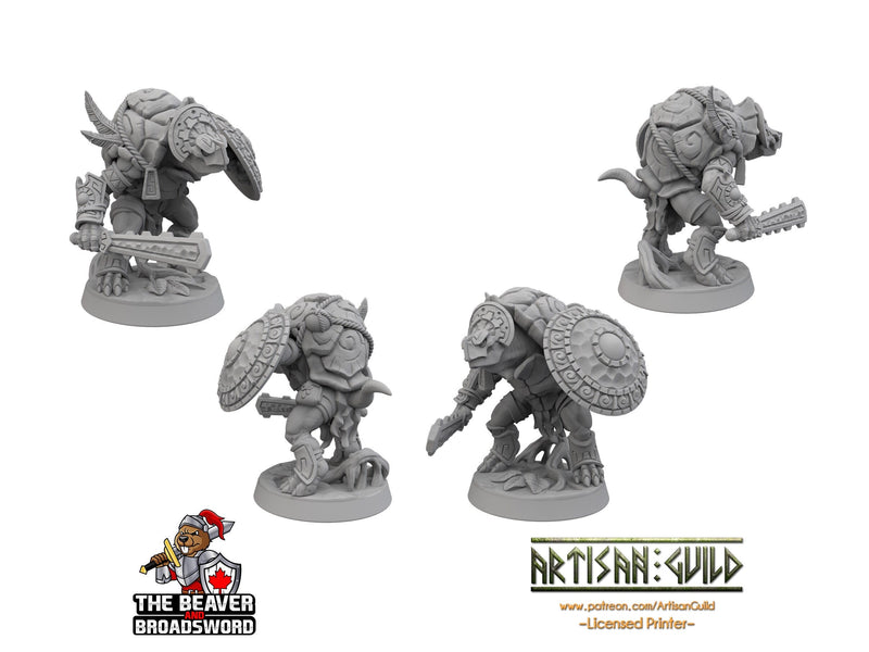 Turtlekin fighter mini - Artisan Guild | DnD | Turtle | Tortle | Wizard | Sorcerer | Underwater | Pathfinder | Tortanian | TTRPG, Wargaming-2