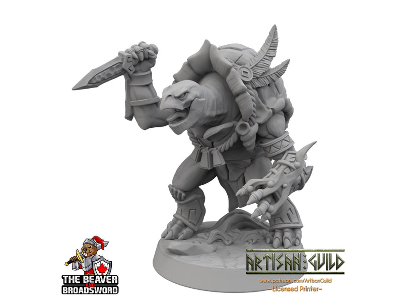 Turtlekin warlock mini - Artisan Guild | DnD | Turtle | Tortle | Wizard | Sorcerer | Underwater | Pathfinder | Tortanian | TTRPG, Wargaming-1