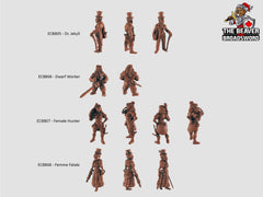 The Clockwork Adventures 23 Mini Set - EC3d | DnD | Steampunk | Automaton | Fighter | Villagers | City | Pathfinder | Human, TTRPG Wargaming-3