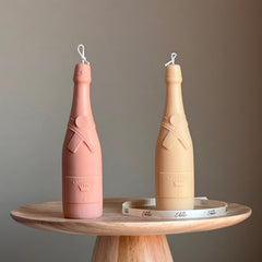Champagne Bottle Candle: Decorative Soy Pillar Candle-1