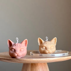 Handmade Cat Head Soy Candle: Trendy Home Decor-1