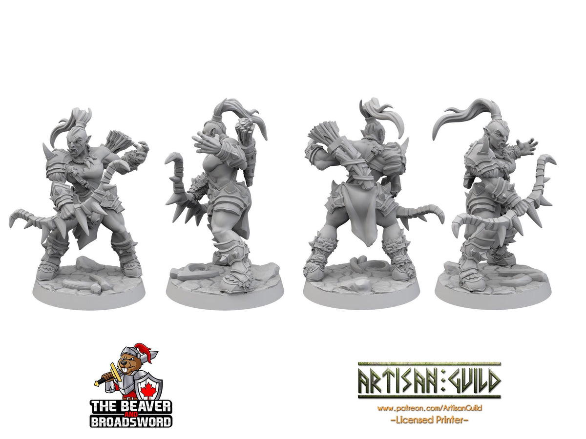 Female Orc Ranger dnd mini - Artisan Guild | Barbarian | Warrior | Fighter | Goblinoid, Pathfinder, TTRPG, Wargaming Monster-2