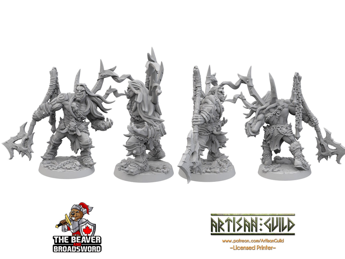 Male Orc Barbarian Warchief dnd mini - Artisan Guild | Barbarian | Warrior | Fighter | Goblinoid, Pathfinder, TTRPG, Wargaming Monster-2