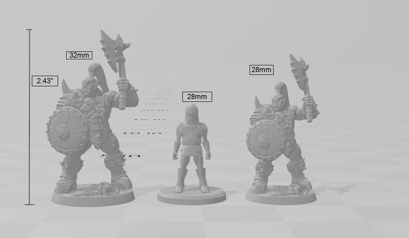 6 Orc Barbarian dnd mini set - Artisan Guild | Barbarian | Ranger| Fighter | Goblinoid, Pathfinder, TTRPG, Wargaming Monster, Pack, Bundle-2