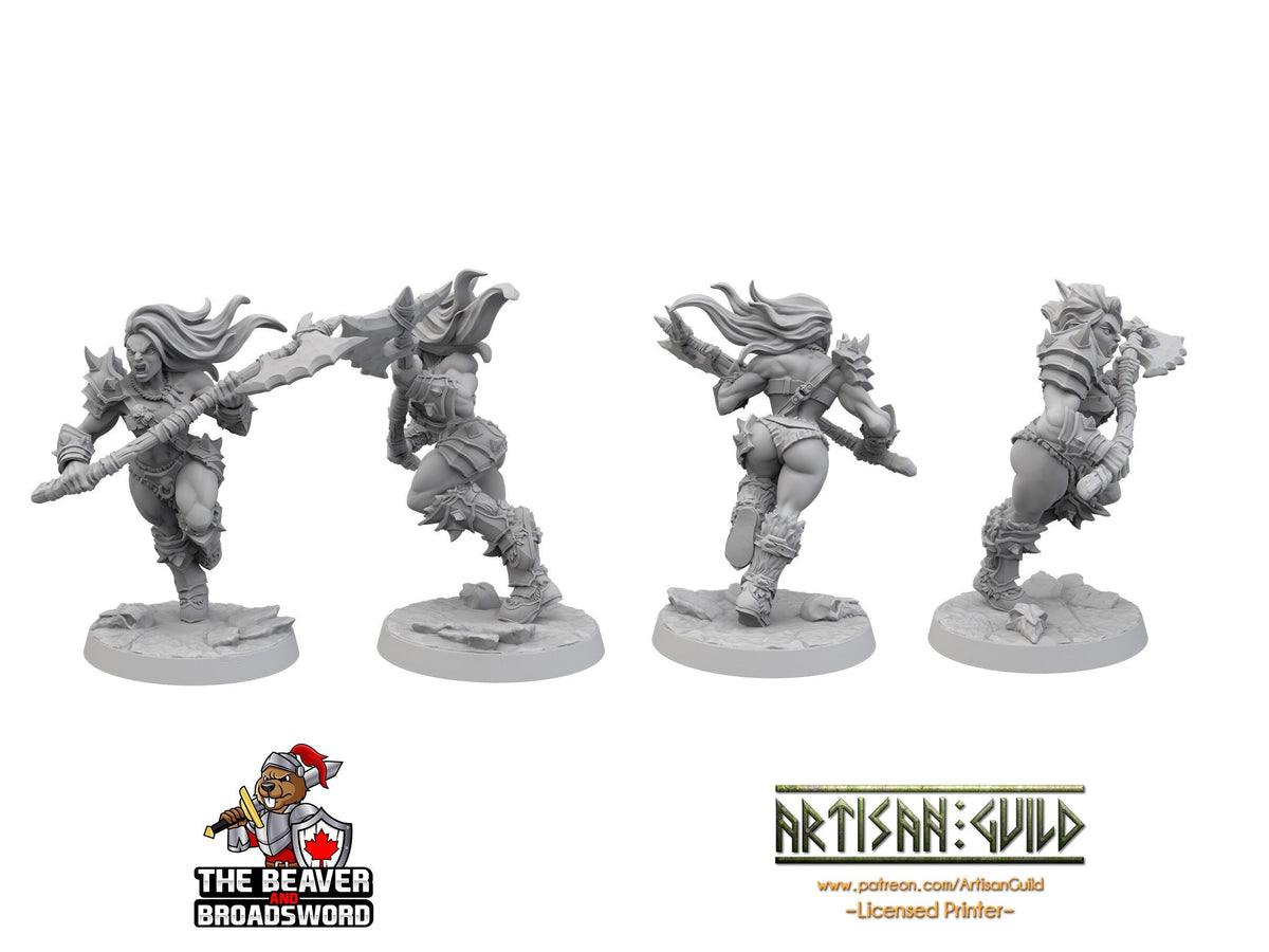 6 Orc Barbarian dnd mini set - Artisan Guild | Barbarian | Ranger| Fighter | Goblinoid, Pathfinder, TTRPG, Wargaming Monster, Pack, Bundle-6