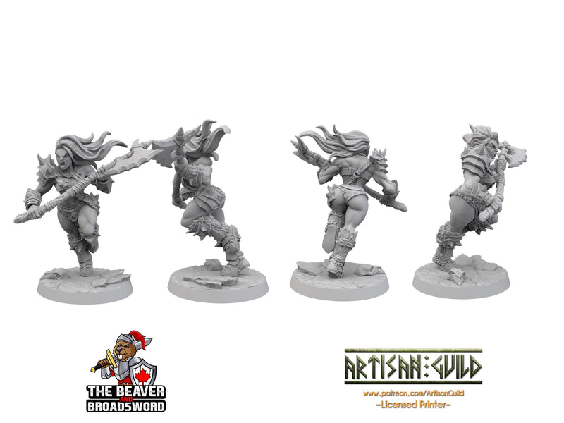 6 Orc Barbarian dnd mini set - Artisan Guild | Barbarian | Ranger| Fighter | Goblinoid, Pathfinder, TTRPG, Wargaming Monster, Pack, Bundle-6