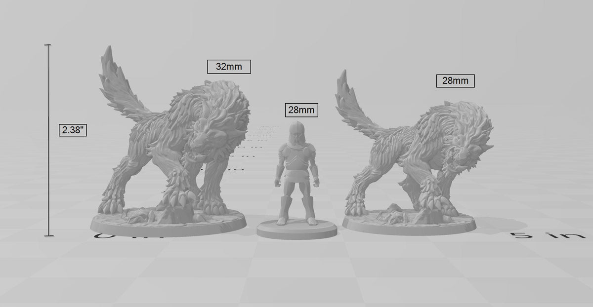 Large Worg dnd mini - Artisan Guild | Wolf | Warg | Beast | Dog | Pathfinder | Companion | TTRPG, Wargaming, Monster | Animal | Huge, Arctic-3