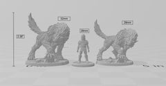 Large Worg dnd mini - Artisan Guild | Wolf | Warg | Beast | Dog | Pathfinder | Companion | TTRPG, Wargaming, Monster | Animal | Huge, Arctic-3