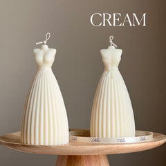 Wedding Dress Candle: Handmade Soy Wax Bridal Decor-3