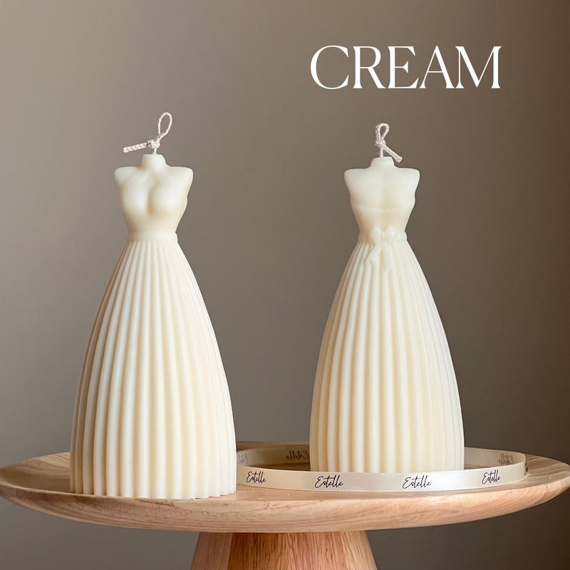 Wedding Dress Candle: Handmade Soy Wax Bridal Decor-3