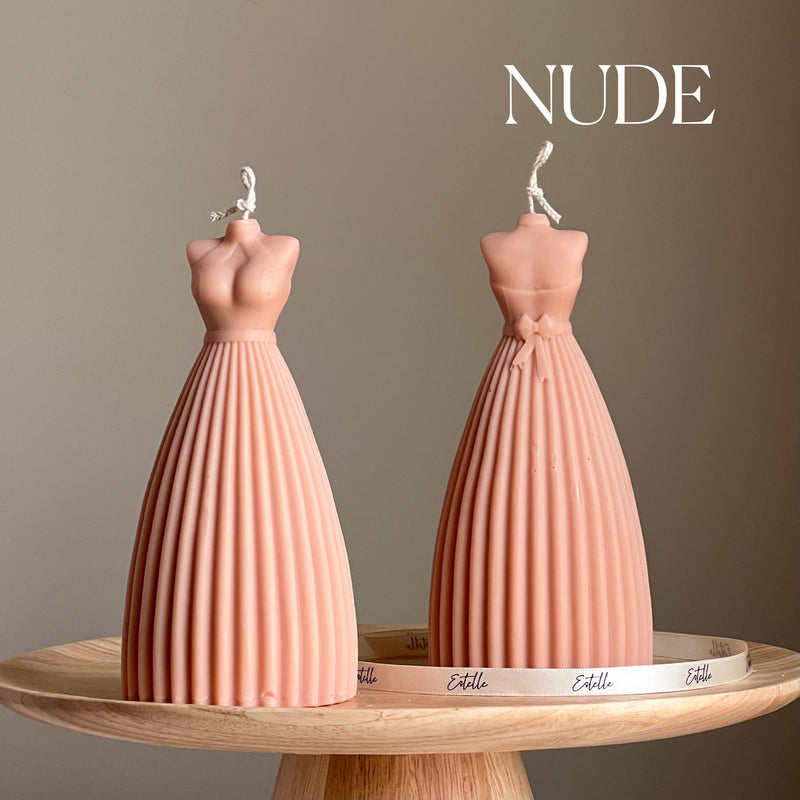 Wedding Dress Candle: Handmade Soy Wax Bridal Decor-2