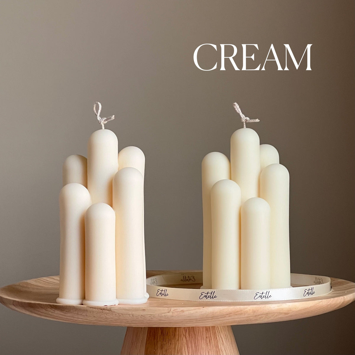 Handmade Irregular Pillar Candle: Geometric Soy Wax Home Decor-3