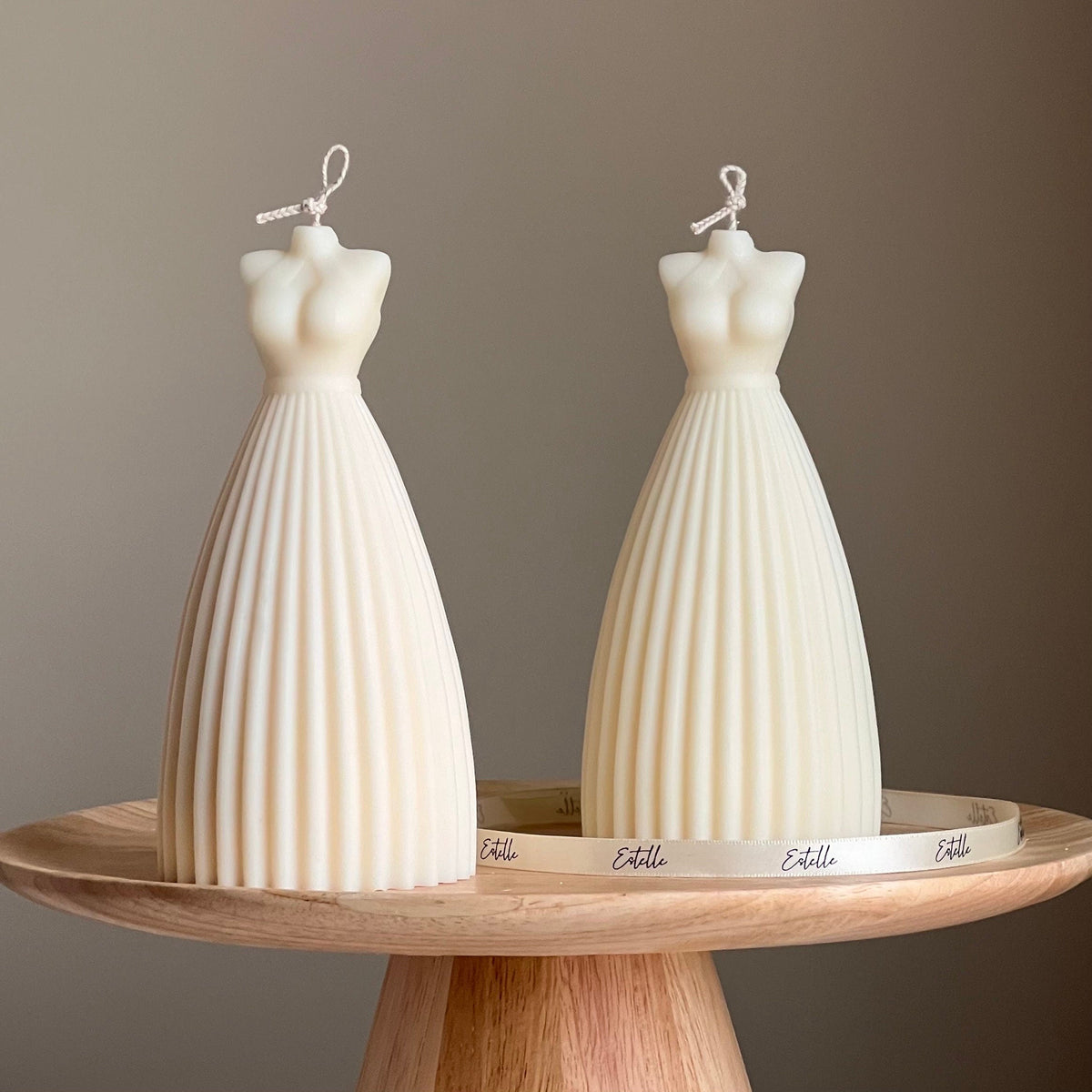 Wedding Dress Candle: Handmade Soy Wax Bridal Decor-1