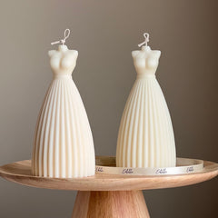Wedding Dress Candle: Handmade Soy Wax Bridal Decor-1