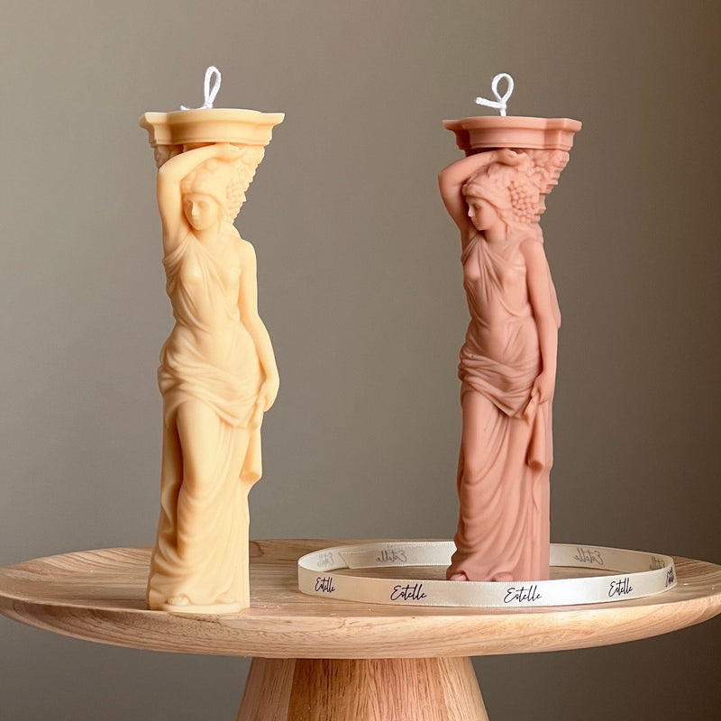 Caryatid Soy Candle: Greek Column Woman Statue Candle-1