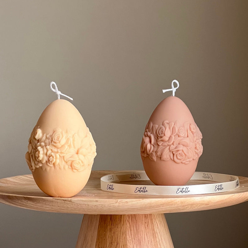 Easter Egg Rose Candle: Handmade Soy Wax Spring Decor-1