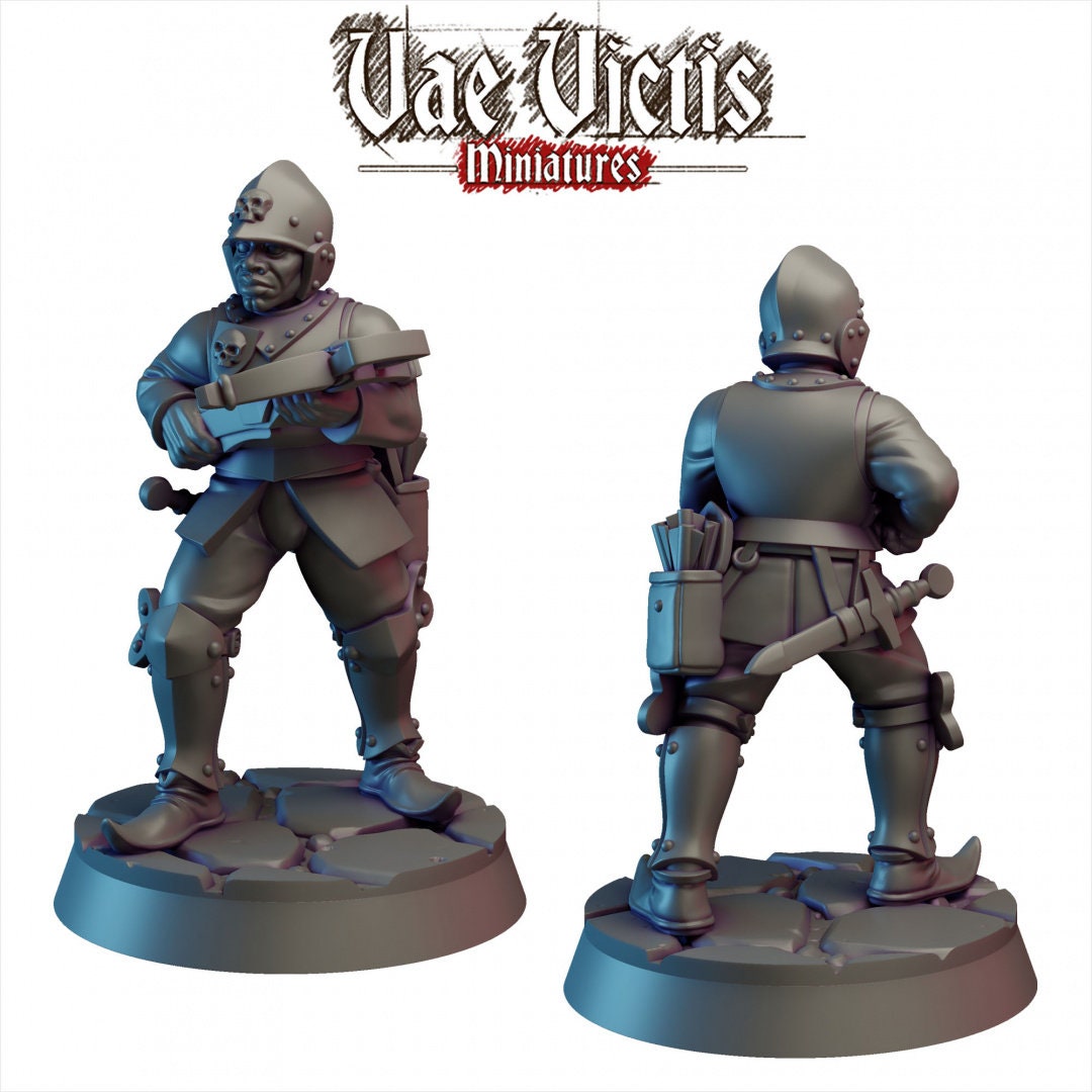 6 City Watch Guardsman mini set - Vae Victis | Unit | Fighter | Paladin | Human  | Male | Guard | Knight | Pathfinder, TTRPG, Wargaming,-3