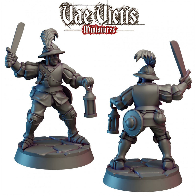 6 City Watch Guardsman mini set - Vae Victis | Unit | Fighter | Paladin | Human  | Male | Guard | Knight | Pathfinder, TTRPG, Wargaming,-5