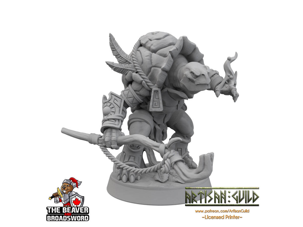 Turtlekin druid mini - Artisan Guild | DnD | Turtle | Tortle | Wizard | Sorcerer | Underwater | Pathfinder | Tortanian | TTRPG, Wargaming-1