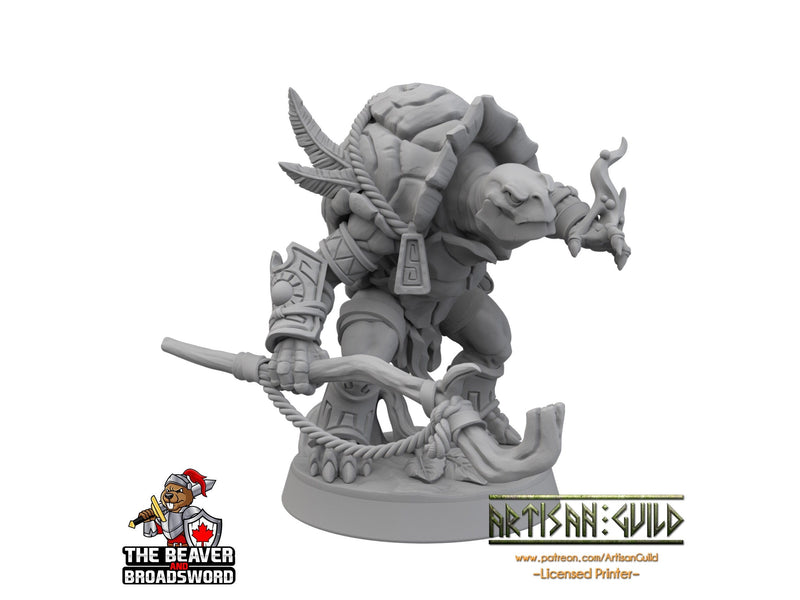 Turtlekin druid mini - Artisan Guild | DnD | Turtle | Tortle | Wizard | Sorcerer | Underwater | Pathfinder | Tortanian | TTRPG, Wargaming-1