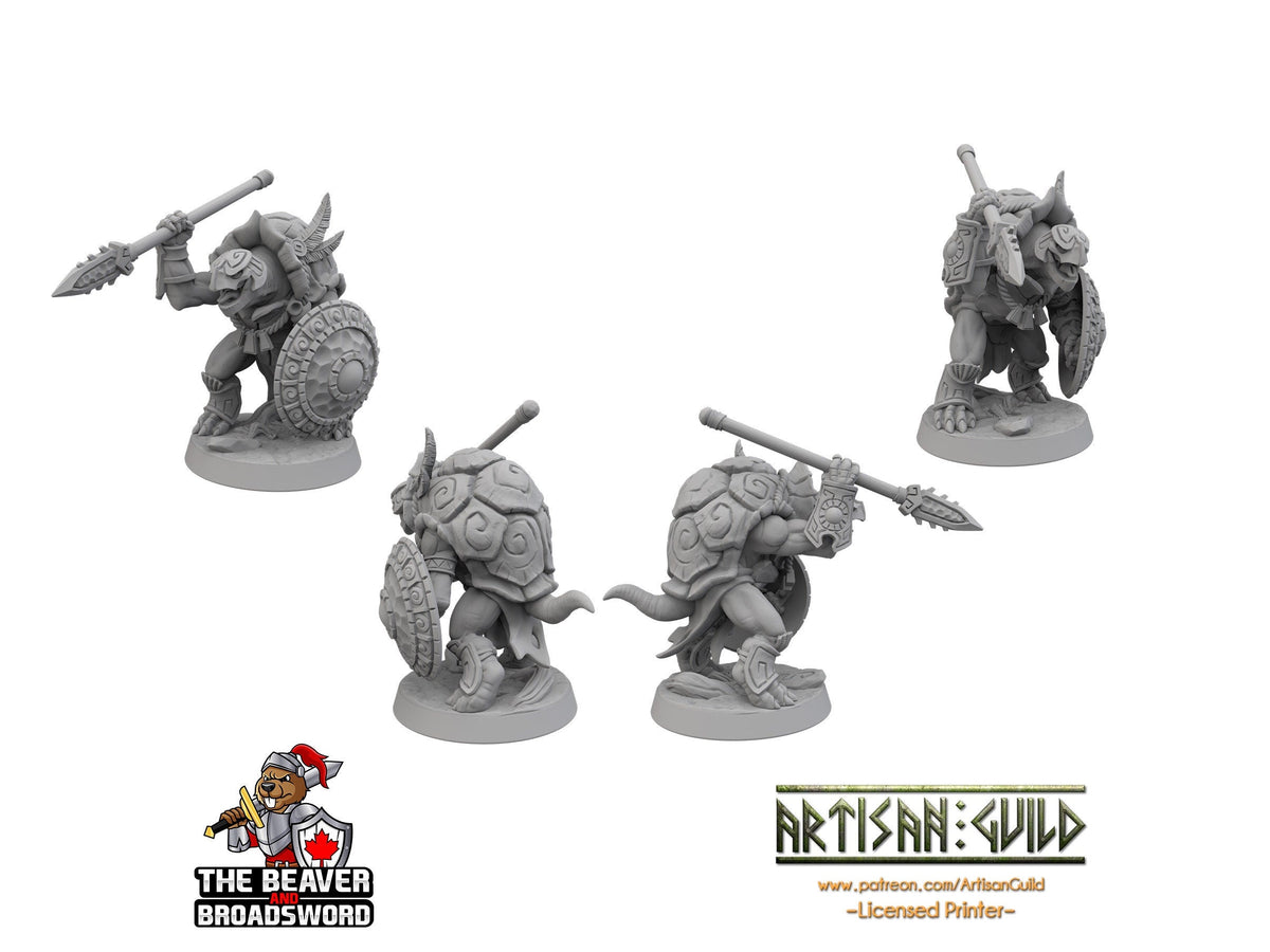 Turtlekin Fighter with Spear mini - Artisan Guild | DnD | Turtle | Tortle | Barbarian | Paladin | Pathfinder | Tortanian | TTRPG, Wargaming-2