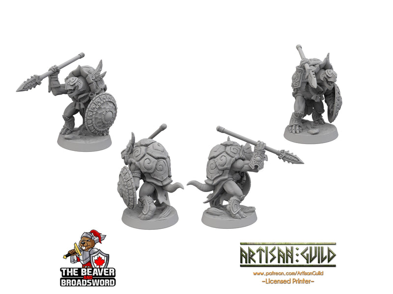 Turtlekin Fighter with Spear mini - Artisan Guild | DnD | Turtle | Tortle | Barbarian | Paladin | Pathfinder | Tortanian | TTRPG, Wargaming-2