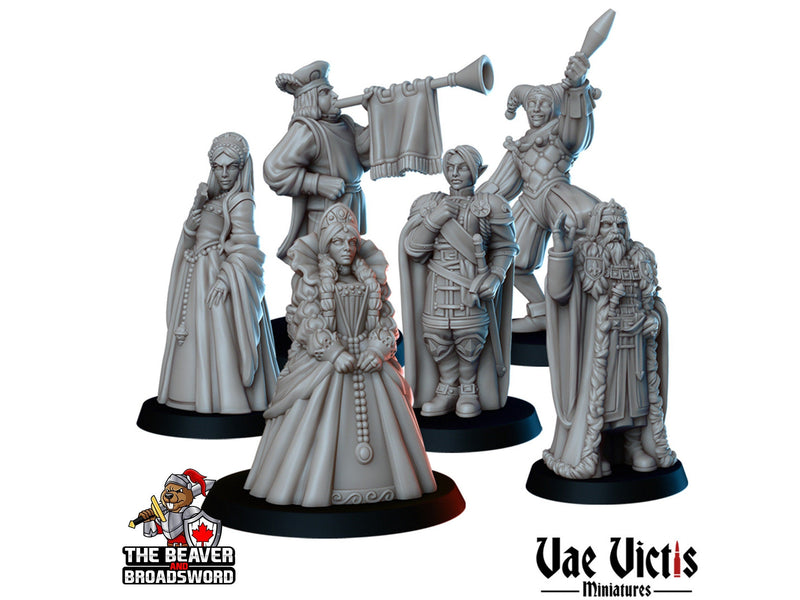 Royals Mini Set - Vae Victis | DnD | Human | King | Queen | Princess | Jester | Nobles | Villagers |  Townfolk | Wargaming | Pathfinder-1