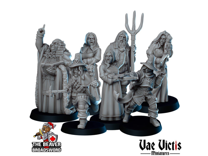 The Witch Hunt Mini Set - Vae Victis | Sorceress | Noble | Human | Hunter | Villager | Bundle | Lord | Adventurer | Wargaming | Pathfinder-1