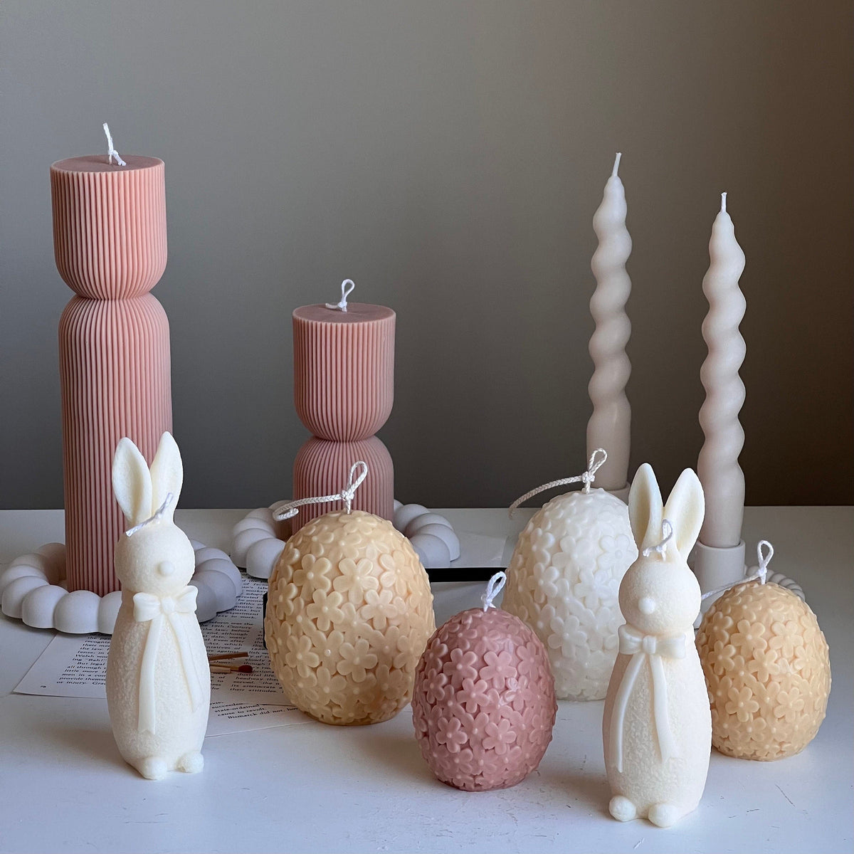 Handmade Easter Bunny Soy Candle: Spring Home Decor-1