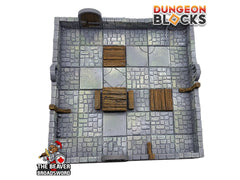 Dungeon Blocks 40pc Starter Room - Dungeon Theme - No Clips or Magnets! | DnD | Pathfinder | Tiles | Pack | Miniature | Mini | Set | Kit-2