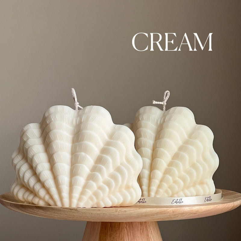 Huge Clam Shell Candle: Decorative Vegan Soy Wax Candle-3
