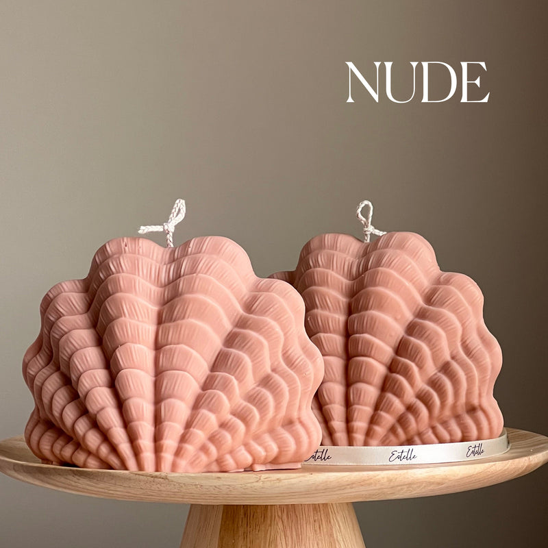Huge Clam Shell Candle: Decorative Vegan Soy Wax Candle-2
