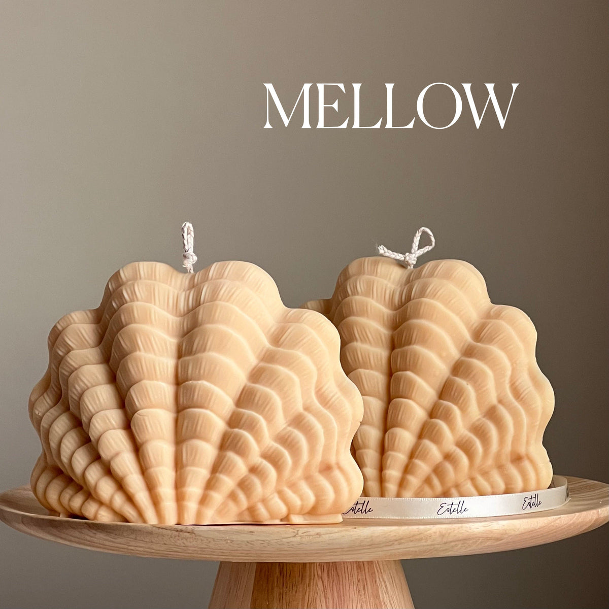Huge Clam Shell Candle: Decorative Vegan Soy Wax Candle-4
