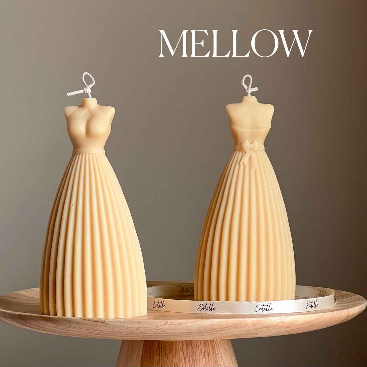 Wedding Dress Candle: Handmade Soy Wax Bridal Decor-4