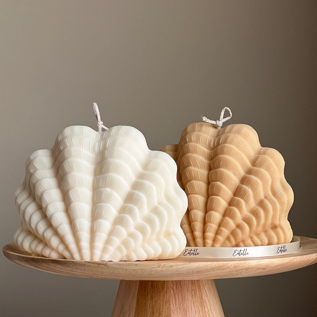 Huge Clam Shell Candle: Decorative Vegan Soy Wax Candle-1