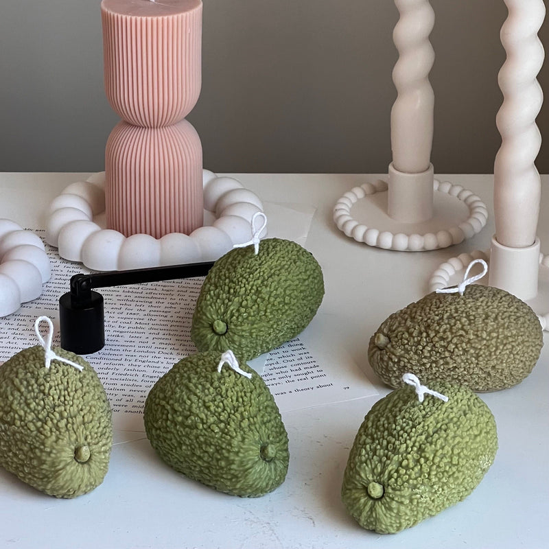 Avocado Shaped Candle: Scented Soy Wax Vegan Candle-5