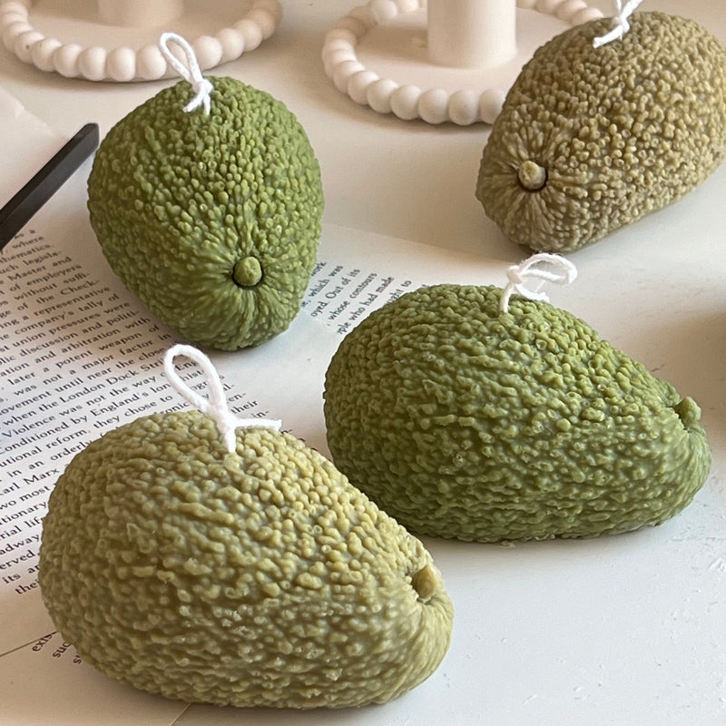 Avocado Shaped Candle: Scented Soy Wax Vegan Candle-4