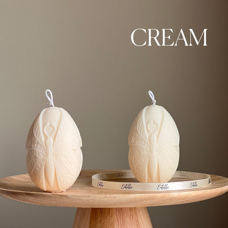 Handmade Easter Egg Candle: Butterfly Design, Spring Decor-3