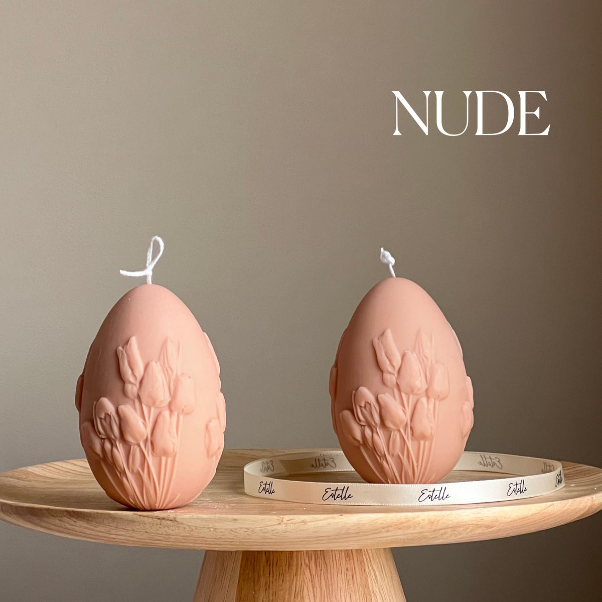 Easter Egg Tulip Soy Candle: Handmade Spring Decor-2